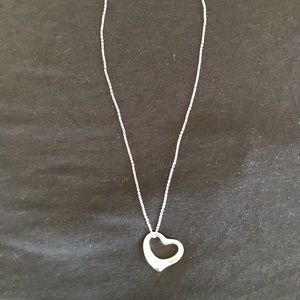 Tiffany & Co silver hollow heart necklace